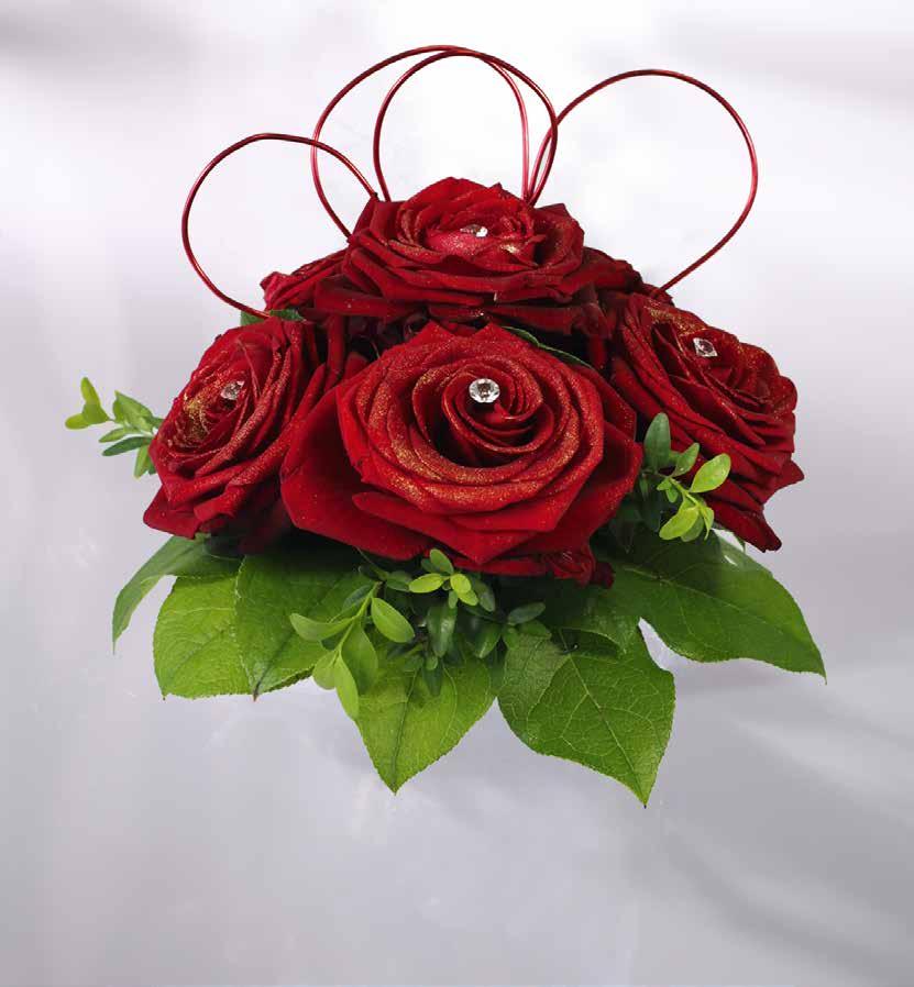 ROSENBOUQUET Blumenbouquet aus echten Rosen: - die Farbe der Rosen ist frei wählbar - wahlweise Perlen- oder Straßnadeln zur Verzierung -
