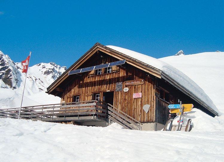 von Bergen umgeben, auf der Alp gelegen Skihütte Obererbs, 1700 m Sabina