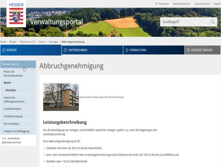 Informationsservices Kommune Im Hessenfinder pflegen: Im Verwaltungsportal: Dienststellen