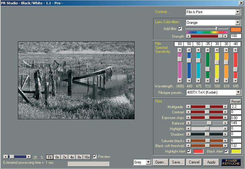 302 9 Schwarzweißbilder aus Farbfotos 9.5 Schwarzweißkonvertierung mit Photoshop-Plug-ins B&W Studio: www.powerretouche.