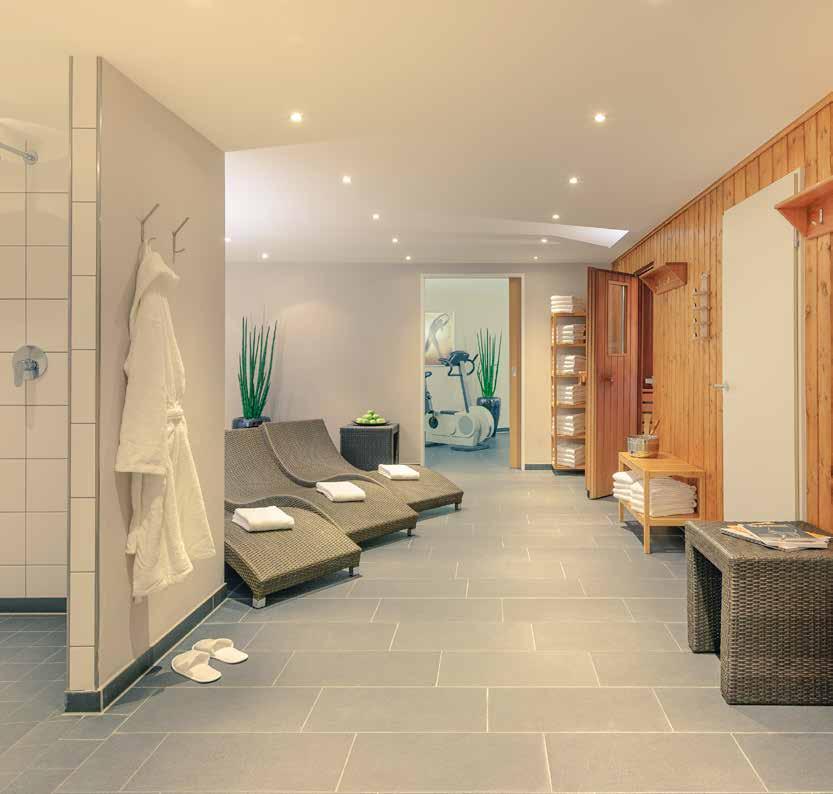 Unser Hotel bietet Ihnen einen kleinen Wellnessbereich mit Sauna, Dampfbad, Trainingsgeräten