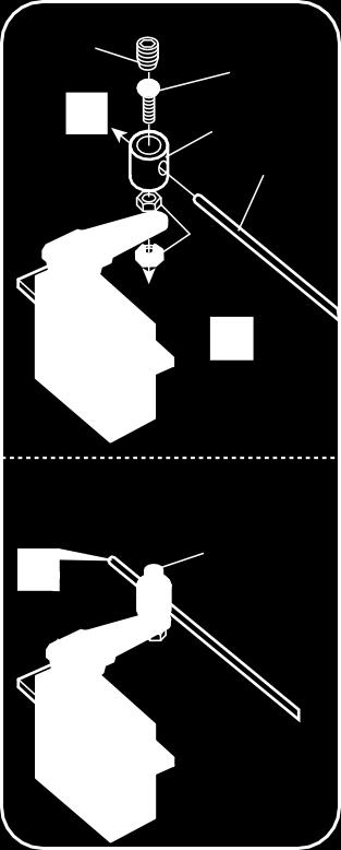 4x4mm 2x10mm Linkage Stopper Pushrod 2mm ANSICHT VON UNTEN BOTTOM VIEW Höhenrudergestänge Elevator Linkage Screw Ruderhorn Horn Höhenruder-Servo / Elevator Servo