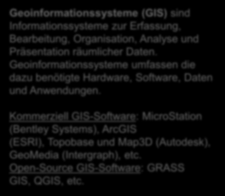 Hintergrund Lösungsansatz Berechnung eines Versorgungsdichteindikators mit Hilfe von GIS-Methoden Geoinformationssysteme (GIS) sind Informationssysteme zur Erfassung, Bearbeitung, Organisation,