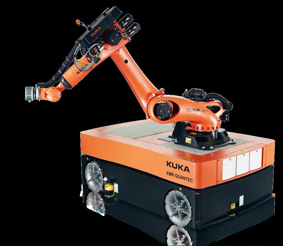 KMR QUANTEC Eine neue Dimension der Robotik mit bewährter KUKA Qualität Er arbeitet hochpräzise mit aktuellsten KR QUANTEC Konsolrobotern und der bewährten KUKA Steuerung KR C4.