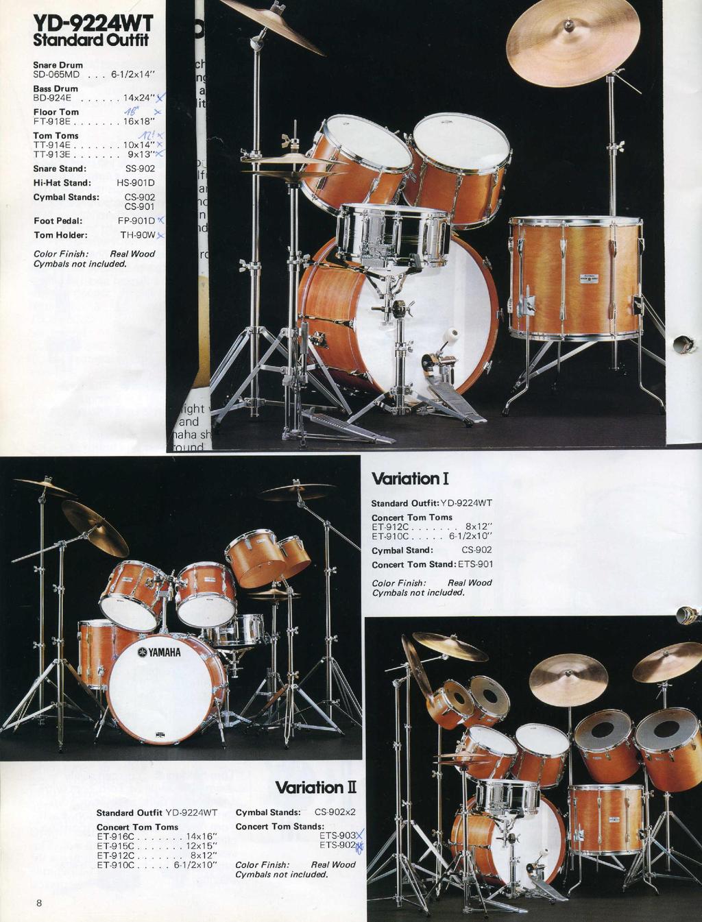 Variationen aus dem YAMAHA-Katalog von 1979, so wie diese von mir ebenfalls zum Einsatz kamen.