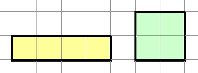 Die Länge dieses geschlossenen Streckenzugs ist der Umfang der Figur. Ein Rechteck (Quadrat) mit dem Flächeninhalt A = 1 (FE) hat den Umfang u = 1 + 1 + 1 + 1 = 4 (LE).