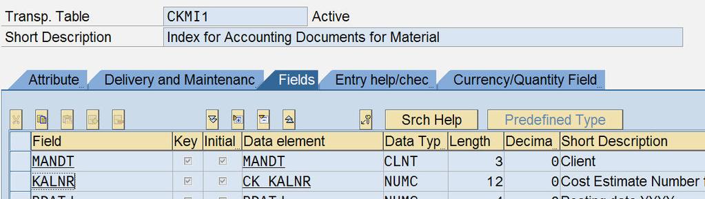 KALNR enthält die Dokumentnummer Nummernkreisobjekt KALK Nummernkreise zu KALK Generiertes DDL (log.