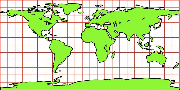 Hans Walser: Kartenprojektionen. Lernumgebung 6 Maßstab in W-O- Richtung Geografische Breite Umfang des Breitenkreises Maßstab in S-N- Richtung 400 Mio 300 Mio 200 Mio 00 Mio 0 40'000 km 38.