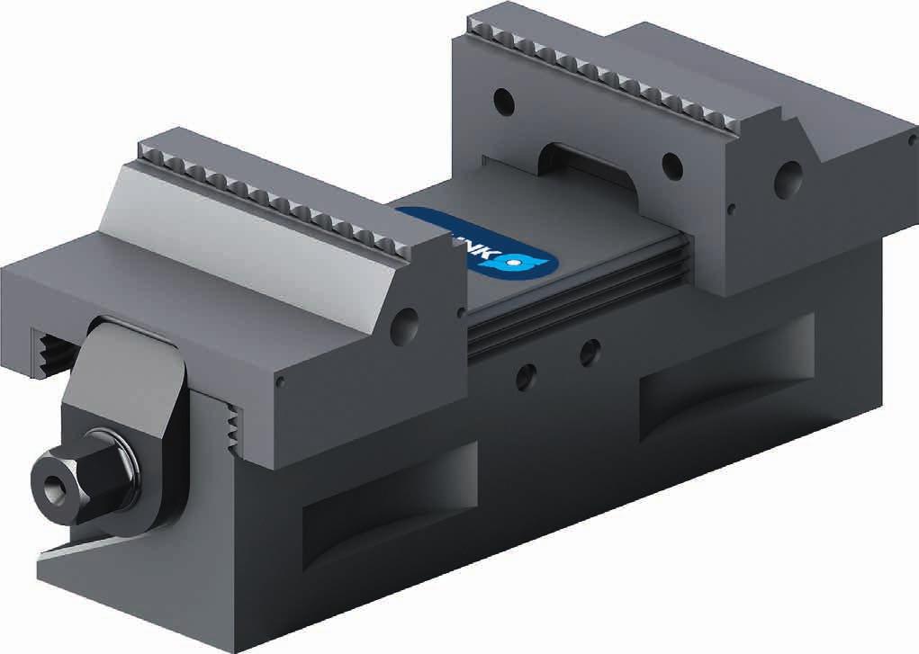 eingewechselt. KSC2 Centric clamping vise with jaw quick-change system.