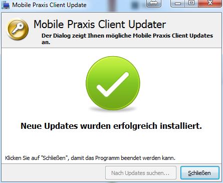 Mobile Praxis Center 16. Datei herunterladen Die Updates werden nun heruntergeladen und automatisch auf dem Mobile Praxis Center-Stick installiert. 17.
