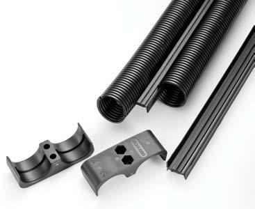 Multiflachband T-Wellrohr Multi Flat Belt T-Tubing Die T-Schiene verbindet auf einfache Weise zwei geschlitze Wellrohre.