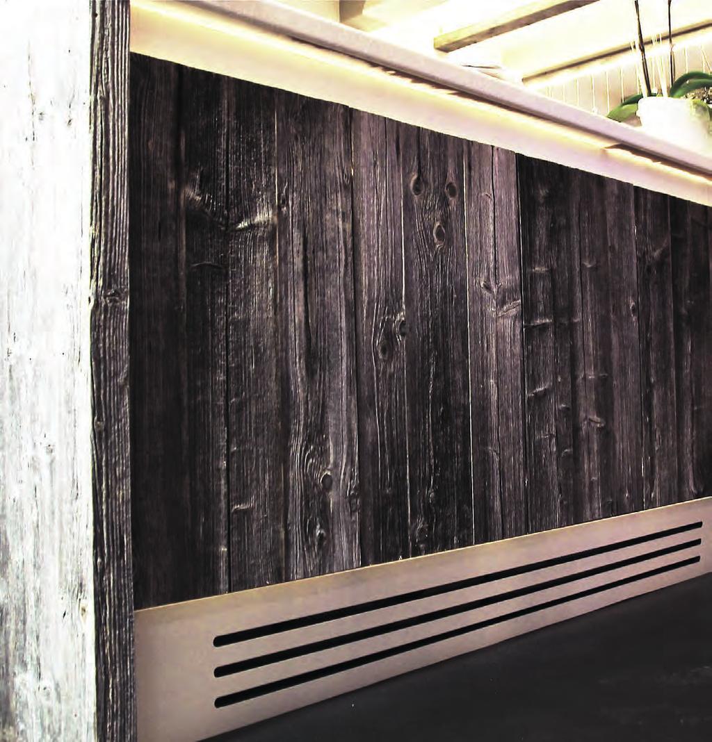 GEDÄMPFT & GESCHLIFFEN Unsere Einsteigerplatte aus dem Inneren von Balken und Böden ist als Fassadenbrett mit Nut & Feder oder als Dreischichtplatte erhältlich.