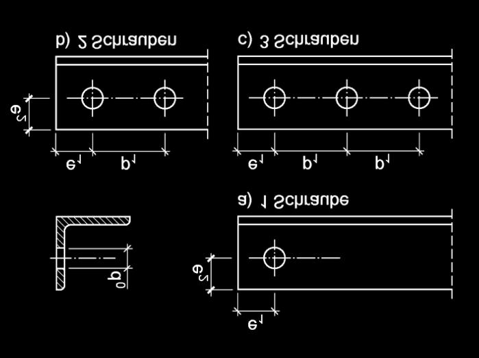 Merkblatt 322 bei einer Schraube: 2,0 (e 2 0,5 d 0 ) t f u N u,rd = g M2 bei zwei Schrauben: b 2 A net f u N u,rd = g M2 bei drei und mehr Schrauben: b 3 A net f u N u,rd = g M2 b 2, b 3