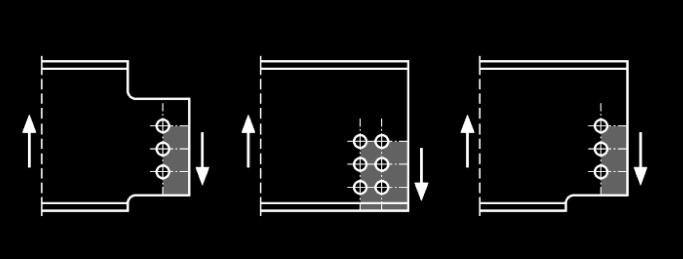 Für eine symmetrisch angeordnete Schraubengruppe unter zentrischer Belastung ergibt sich der Widerstand gegen Blockversagen zu: f y V eff,1,rd = f u A nt / g M2 + A nv / g M0 3 Dabei ist A nt die