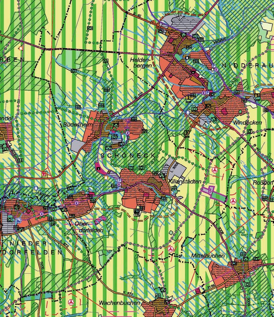 Schöneck Regionaler Flächennutzungsplan Vorentwurf (Kartenausschnitt) Flächenübersicht (Auszug) Gemarkungsfläche 2152 ha Flächennutzungen insgesamt davon geplant Wohnbaufläche 223 ha 51 ha Gemischte