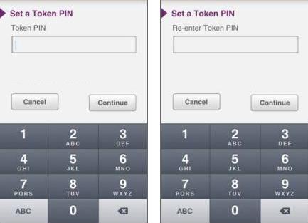 4. Die MobilePass Token App zeigt nun an, dass dein Token aktiviert wird. Activating please wait. 5. Gib einen neuen PIN-Code (Zahlen) ein.
