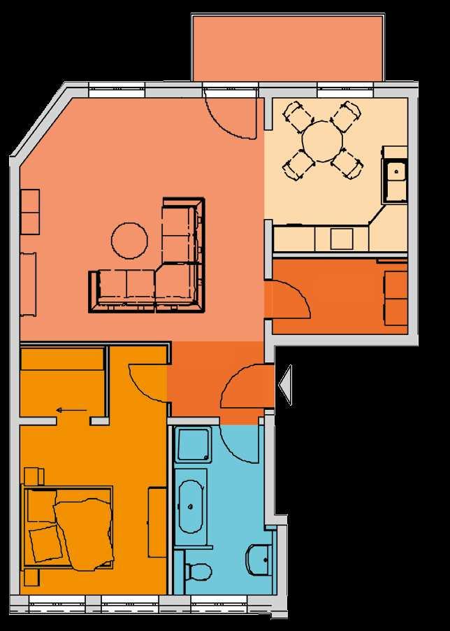 (0301) 2-Raum-Wohnungen Wohnfläche in m²: ca.