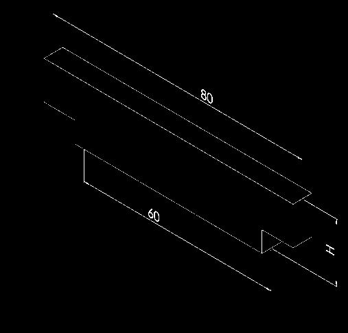 Geländerpfostenhalterung zum Anschweißen H SPESSORE STÄRKE IN107-100-020 20 mm 6 mm IN107-100-030 30 mm 6 mm IN107-100-040 40 mm 6