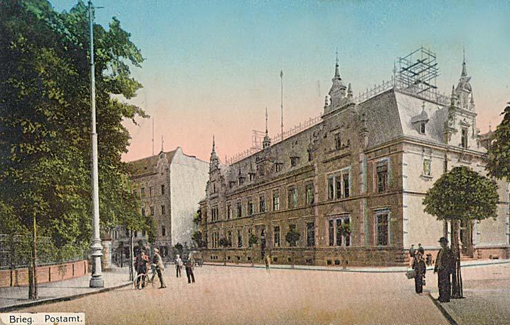 Stadt- und Landkreis Brieg Brieg: Das Brieger Postamt, hier auf einer Aufnahme um 1910, präsentiert sich als wahrer