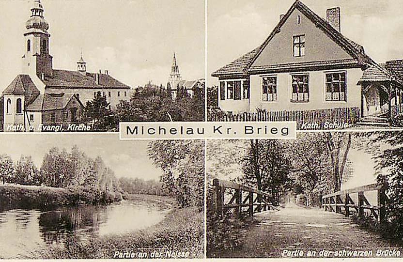 Stadt- und Landkreis Brieg Michelau in Schlesien: Der Ort Michelau liegt an der Neiße, hier zu sehen auf der