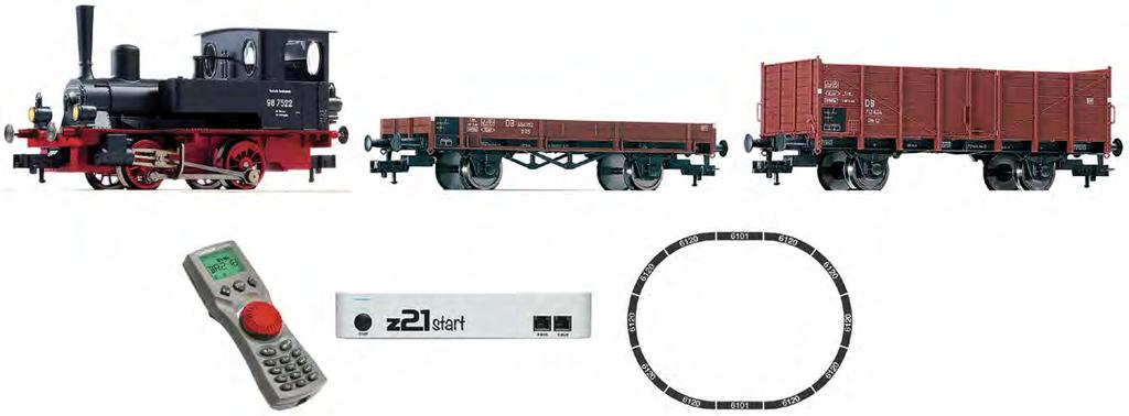 Startsets / Starter Sets H0 I z21 start Digitalset: Dampflokomotive BR 98.75 mit Güterzug, DB z21 start Digital Starter Set: steam locomotive class 98.75 and freight train, DB III 310 PluX16 LED Art.
