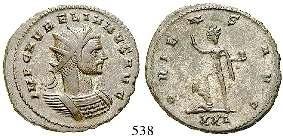 Korrosion, ss-vz 800,- RITTER 537 Aurelianus, 270-275 AE-Antoninian 270-275, Ticinum. 3,99 g. Gepanzerte Büste r.