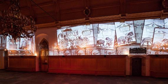 Temporäre Präsentation Projektionen, Multivisionen, Veranstaltungen Wie Geschichte anschaulich vermittelt werden kann, hat die Multivision Dürers Triumphzug 2012 im Rathaussaal bewiesen.