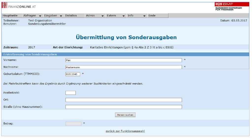 Dialogverfahren * Pflichtfelder Anklicken