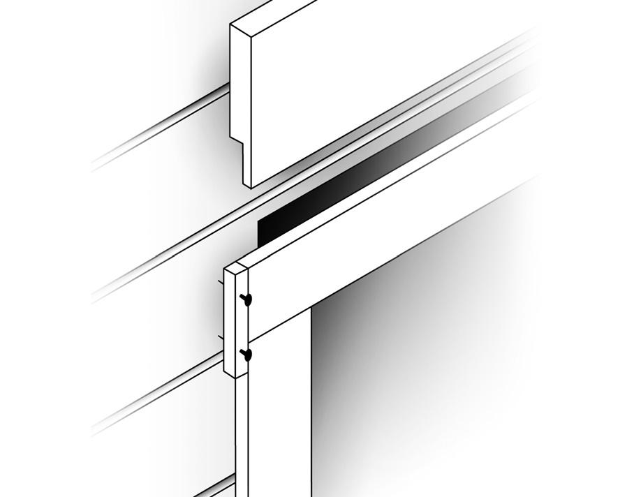 Noch ein Tipp: Sie setzen den Blendrahmen der Tür mittig in den Wandausschnitt ein und fixieren diesen mit 2 Schrauben durch die Schwelle.