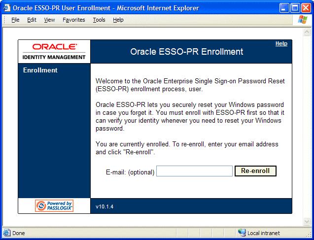 Oracle esso Password Reset Architektur Reset Oracle esso Password Reset Server Windows Logon Audit, Reporting