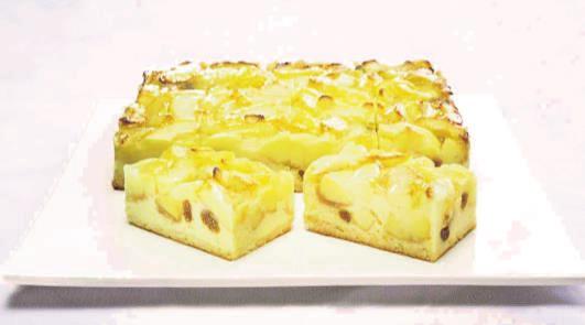 Blechkuchen 20 150001 Kirsch-Streuselkuchen Tiefgefrorener rechteckiger Blechkuchen mit einem Hefe Mürbeteig, mit