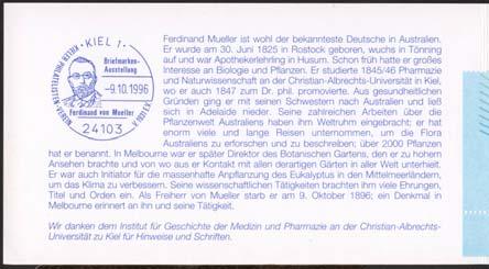 1996 - Anlass: Ferdinand Freiherr von Mueller 100.