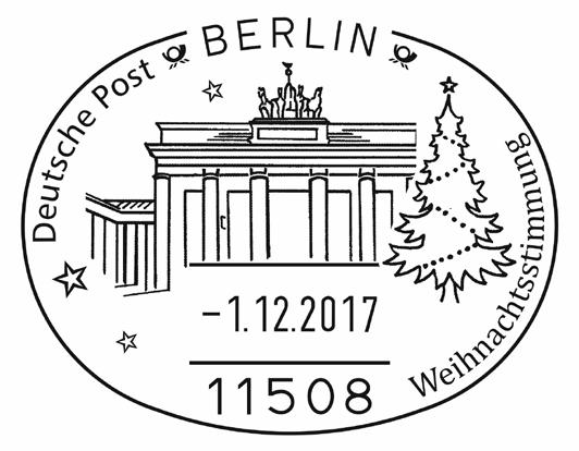 11508 BERLIN - 1.12.. 24.12.2017 Stempelnr.