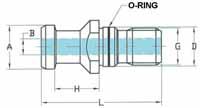 TIRANTI PULL STUDS BOLT DIN69872A FORATI WITH COOLANT BORE G A H±0,05 D L B PS.DIN30A 11,00 M12 13 19 13 44 3 PS.DIN40A 9,00 M16 19 20 17 54 7 PS.