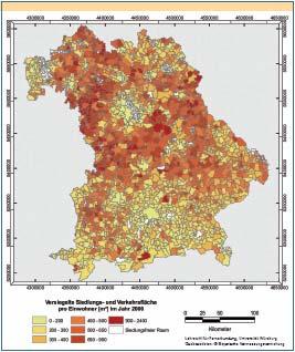 Satellitengestützte Erfassung der Versiegelung in