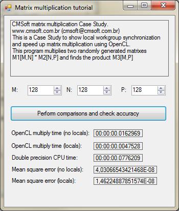 OpenCL Matrizen-Multiplikation[7] Matrizen-Multiplikation mit C#-Funktion (CPU) OpenCL Kernel mit globalen IDs (GPU) OpenCL Kernel mit