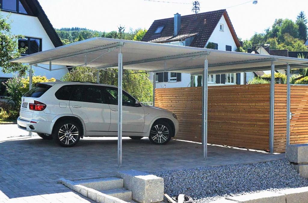 CARPORTS DOPPEL-CARPORT mit Anbau Dach: