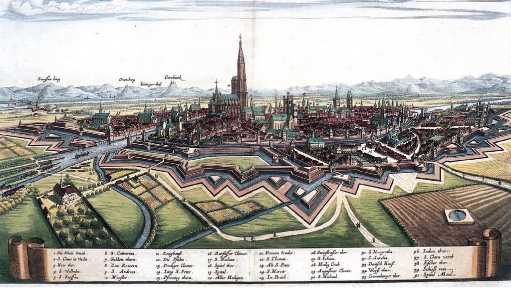 Straßburg von Nordosten 1640, n.
