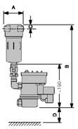 Maßzeichnungen Vor-, Fein-, Feinst- und Superfeinstfilter Serie V, ZP, XP, XP4 Standardausführung mit automatischem Kondensatableiter Serie VD(E), ZPD(E), XPD(E), XP4D(E) Ausführung mit automatischem