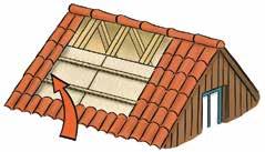 Besonders Breitflügelfledermäuse ziehen sich oft in diesen Teil des Daches zurück.! Tipp Verwenden Sie zumindest in Teilbereichen Holzweichfaserplatten statt Unterspannfolie im Unterdach.