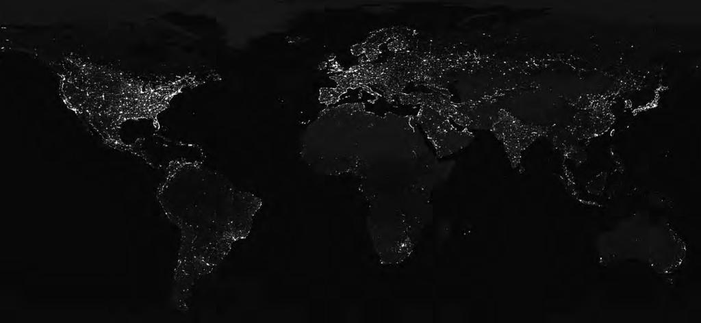 Arbeitsblatt 7 Zum Thema auf Seite 10 DIE ERDE BEI NACHT Die Erde bei Nacht Das Bild wurde aus tausenden von einzelnen Satellitenbildern zusammen gesetzt, deshalb herrscht auch auf der gesamten Erde