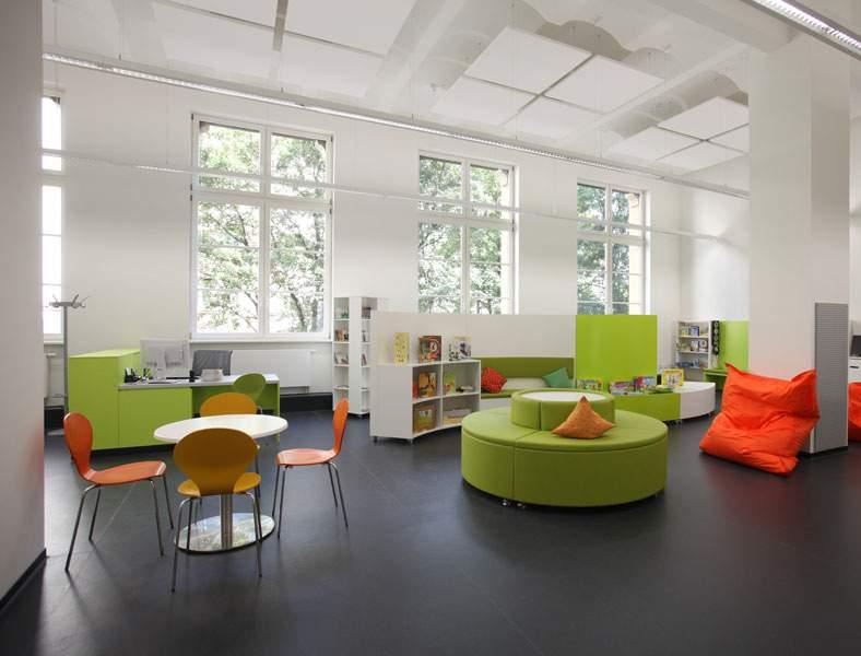 Schulbibliothek Lernort für Schüler Räume, in die man gerne geht (Ausstattung, Licht, Größe ) Zentral gelegen Medienbestand orientiert am