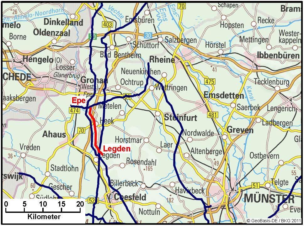 045-04: Epe-Legden Open Grid Europe Bundesland Gasqualität NW H-Gas 15 km 1100 100 -- 12/2018 Bei der hier beschriebenen Maßnahme handelt es sich um ein sneubauvorhaben inklusive alle notwendiger