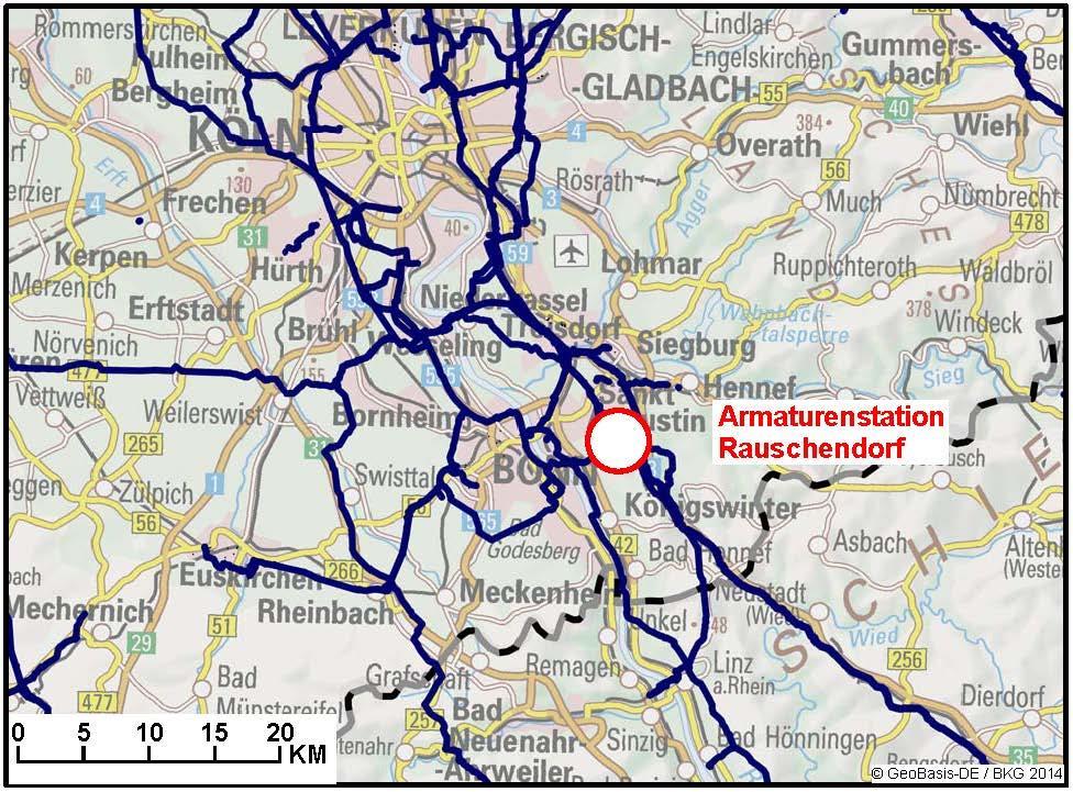 334-02: Armaturenstation Rauschendorf und Verbindungsleitung Open Grid Europe Bundesland Gasqualität NW L-Gas/H-Gas 0,1 km 400 70 -- 12/2021 Bei der hier beschriebenen Maßnahme handelt es sich um die