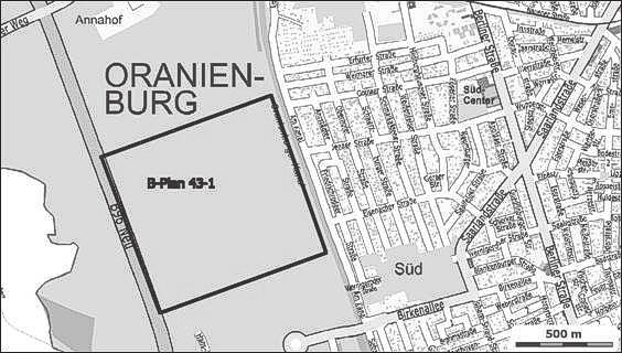 6 Amtsblatt für die Stadt Oranienburg Nummer 7 vom 7. August 2010 Amtliche Bekanntmachungen Gewerbegebiet und daran westlich anschließend ein Industriegebiet geplant.