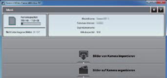 Auf einem Macintosh-Computer wird CameraWindow angezeigt, sobald eine Wi-Fi-Verbindung zwischen und Computer hergestellt wird. Importieren Sie die Bilder.