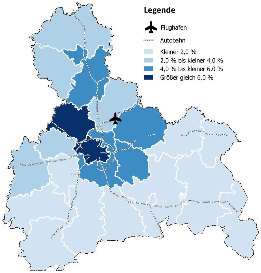 Bevölkerung Einwohnerzahl* 2010 2014 2015 2010 / 2015 in % 2014 / 2015 in % Regionalausschuss 114.395 115.434 116.646 2,0 1,0 Oberbayern 4.361.715 4.490.011 4.546.463 4,2 1,3 Bayern 12.519.130 12.636.
