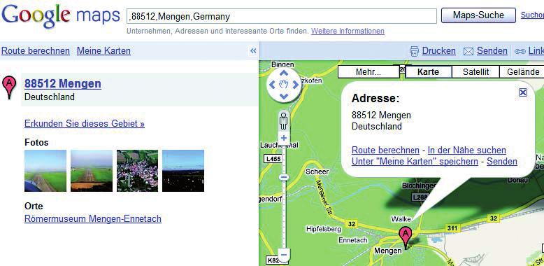 3.12 Standort zeigen Unter der Funktion Standort zeigen wird Ihnen über Google Maps der Standort des