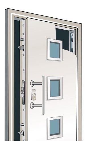 hochwertigem Hausrat: RC--/WK--Türen und höher (DIN EN 67 / DIN V ENV 67) > Tür mit Glas: mit durchbruchhemmender P5A-Verglasung (DIN EN 56) RC--/WK--Tür (DIN EN