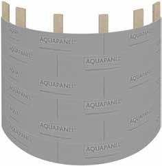 Die Unter konstruktion zur Aufnahme der vorgeformten AQUAPANEL Cement Board Outdoor ist auf die jeweilige Bogenform abzustimmen. Bei kleinen Radien wird der zusätzliche Einbau von Ständer- bzw.
